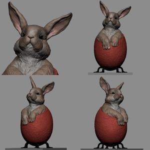 rebirth of nature - easter bunny oc cartoon 3d printable file