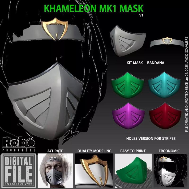Khameleon Mask Bandana Cosplay Mortal Kombat