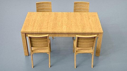 Table & Chairs 3D Model