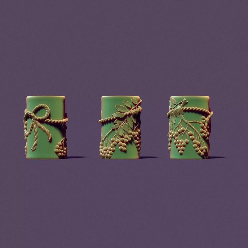 Autumn candle with mountain ash