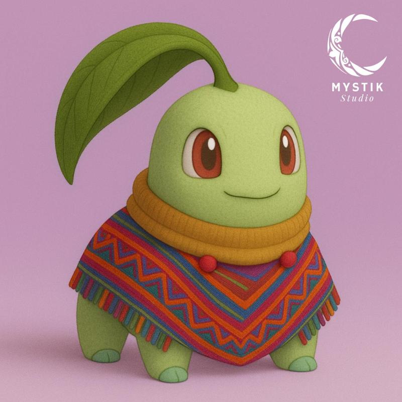 Andean Chikorita - Pokémon STL style cultural collectible figurine