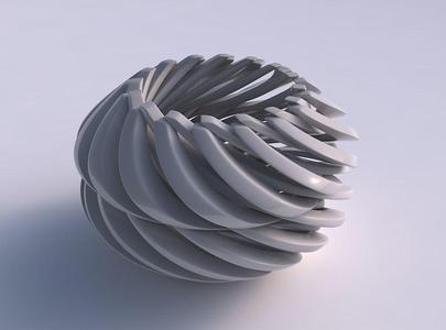 Bowl cylindrical with twisted sharp muscle structures twisted...
