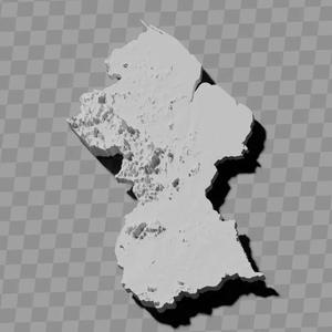 Guyana topography relief maps