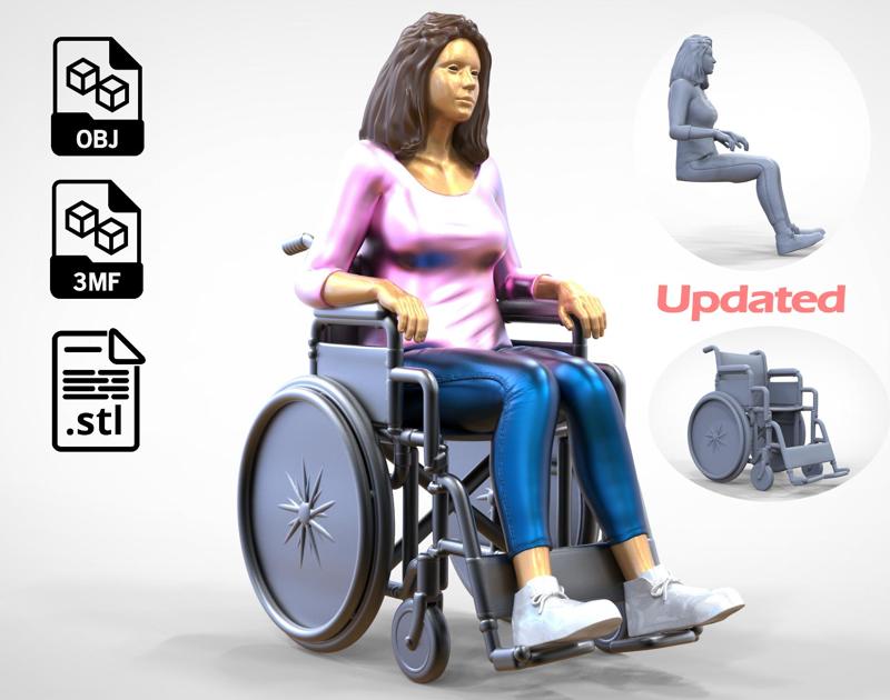 N1 Disable woman on wheelchair