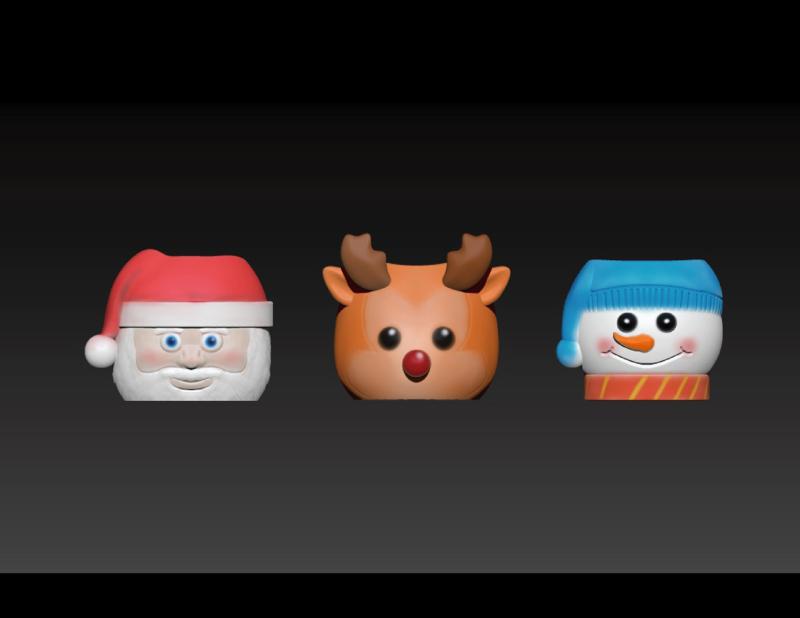 christmas pot, santa clous, reineer, snowman