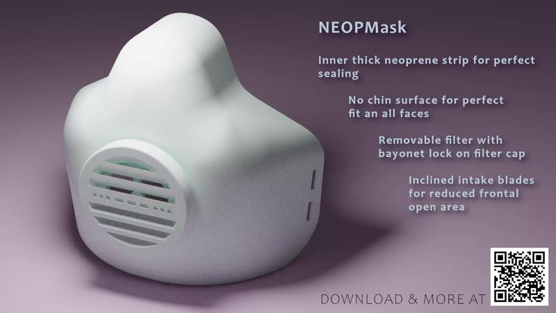 NEOPMask - 3D Printable mask with exchangeable filter - Premium