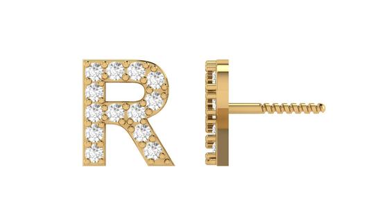 R Letter Alphabets Studs Earrings