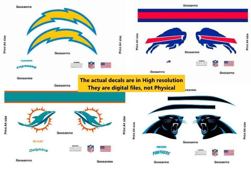 Printable High Resolution NFL Helmet Decals Pack 5