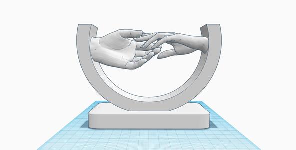 Hands Reaching Out in Symbolic Embrace, Hands gesture touching sculpture, Love gift, engagement gift, marriage, proposal, promise