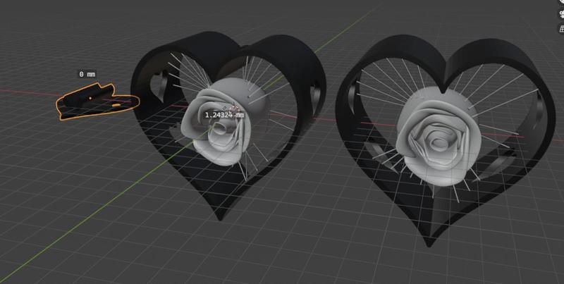 Suspended Rose in heart