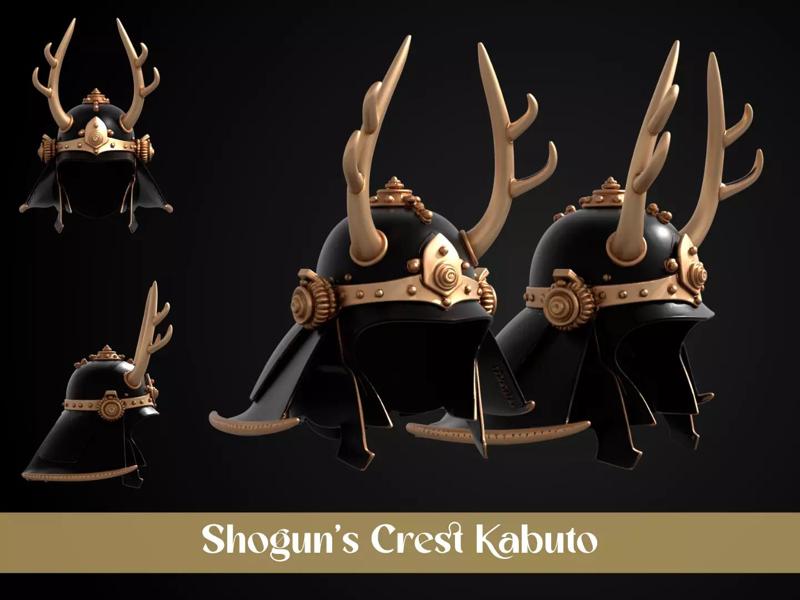 Stylized Samurai Helmet - Shoguns Crest Kabuto