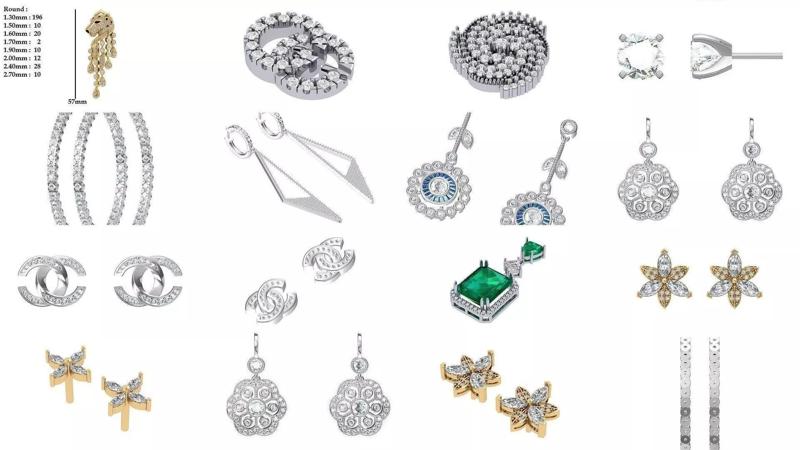 Earing Collaction 3D Model Collection