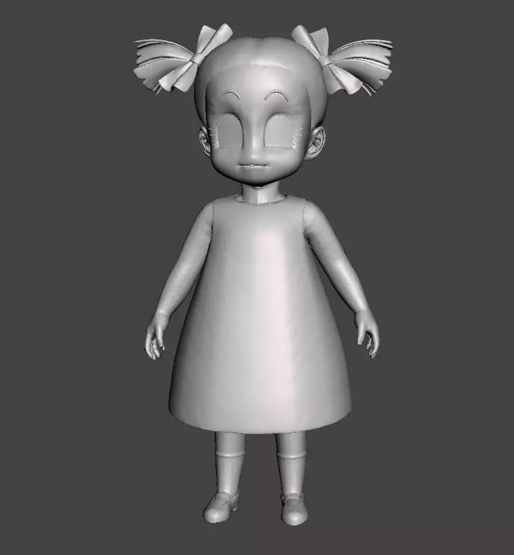 Marron 3d Model girl in dress