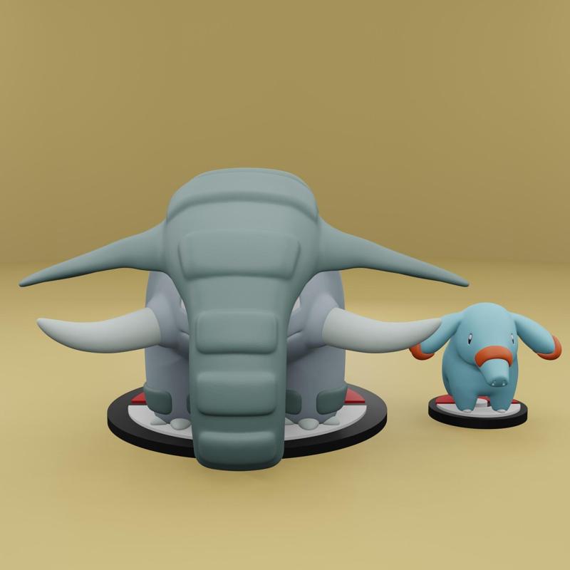 Pokemon No. 231, 232 Phanpy, Donphan