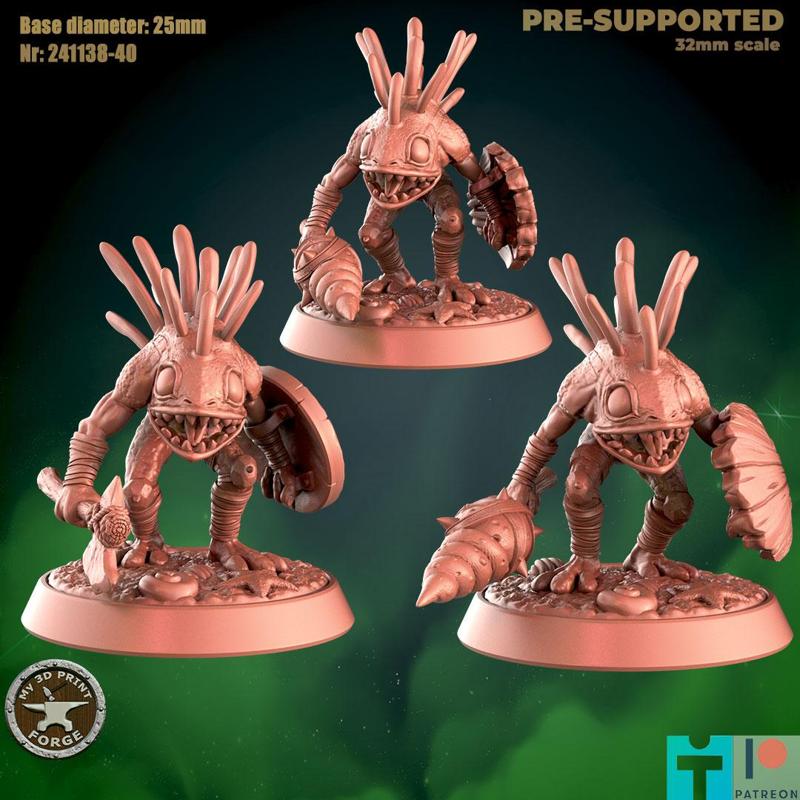 Three Murlocs with Weapons Pack 2