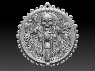 HM Skull Biker Keychain 006