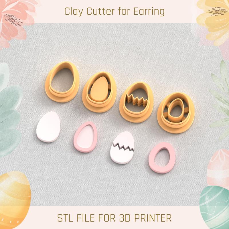 Easter Egg Shapes Pack EASTER POLYMER CLAY CUTTER