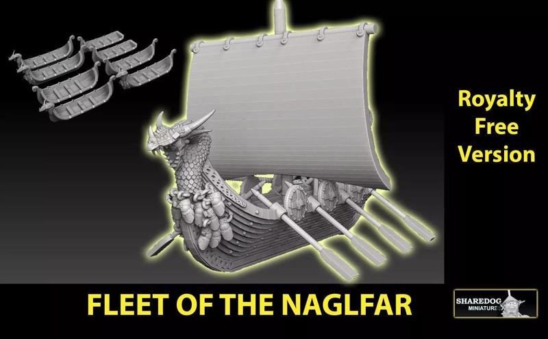 Fleet Of The Naglfar 8 Ships Royalty Free Version