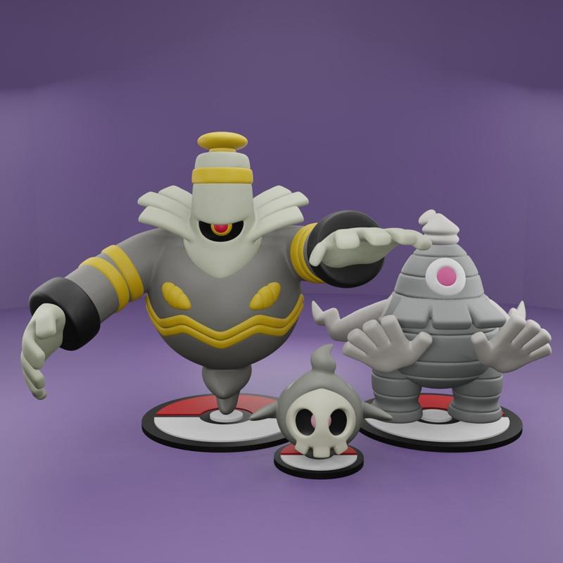 Pokemon No. 355, 356, 477 Duskull, Dusclops, Dusknoir