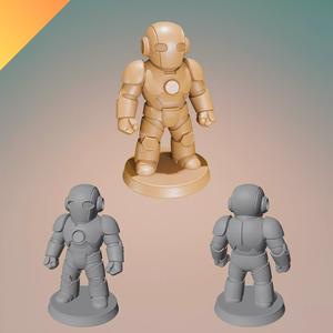 Ironman from Marvel Game Pawn STL OBJ and GLB 3D Print Model