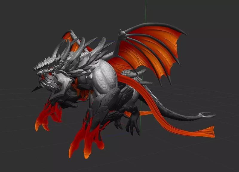 Infernal Flame Dragon 3D Printable Fantasy Miniature STL