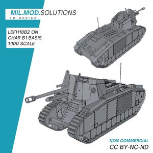 leFH18B2 self-propelled gun on Char B1 basis