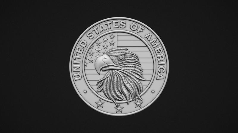 USA Eagle Medal 3D Model