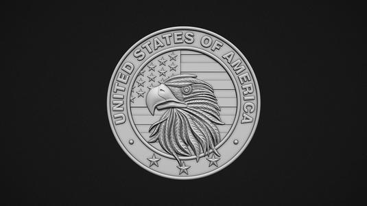 USA Eagle Medal 3D Model