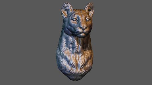Puma cougar bust