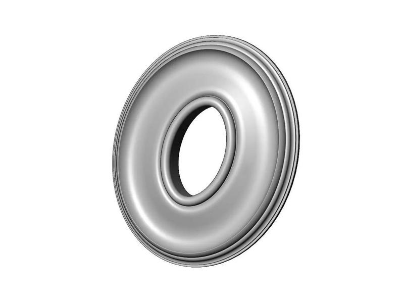 Oval curved classic ceiling medallion rosette relief