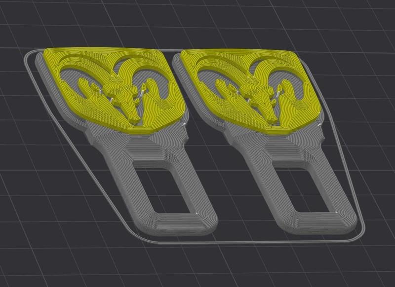 Dodge Ram seat belt clip/plug. Much stronger and much easier to print.