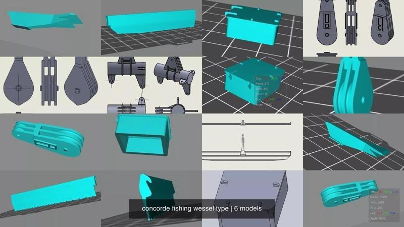 concorde fishing wessel type 3D Model Collection