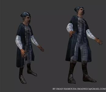 character 3d man dressed in coat and hat