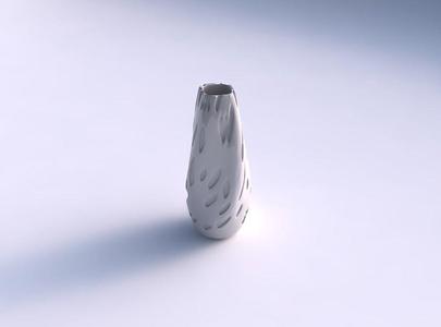 Narrow top vase helix with cavities smooth