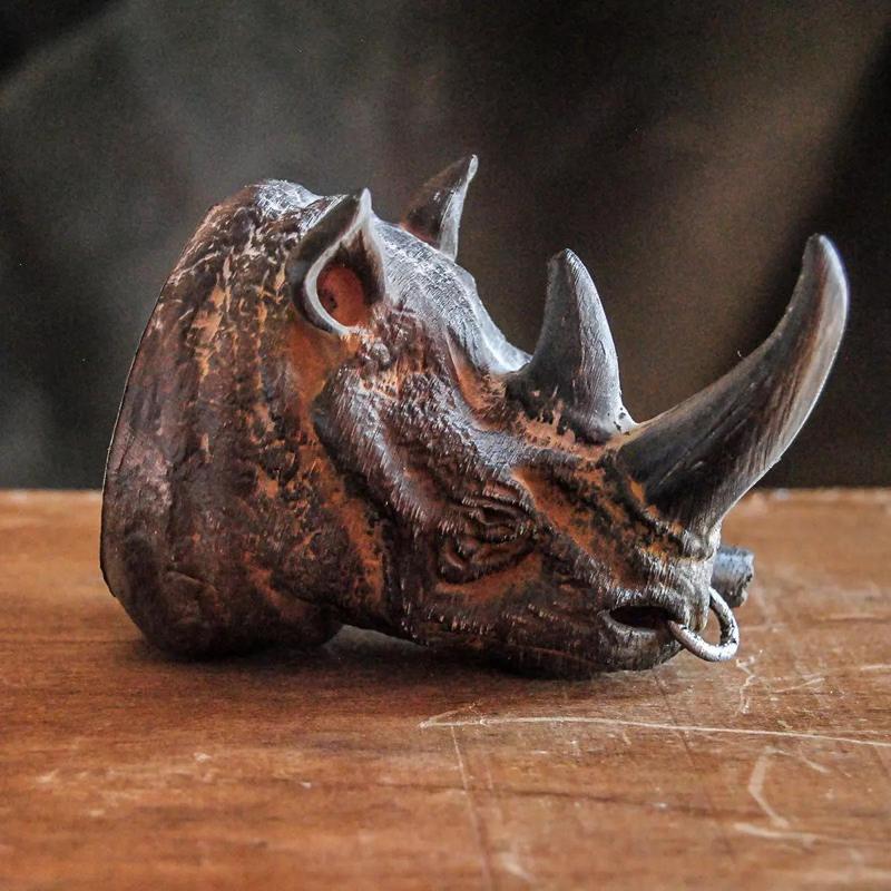 RHINO HEAD BUST - WITH OR WITHOUT CIGAR