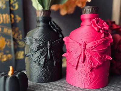 Potion Bottle Moth – Vase or Candle Holder 