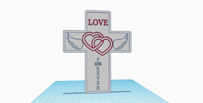 Christian Love Forever Cross, Hearts with angels wings, Everlasting Love of God, Infinity symbol, Eternal Love, Eternity, gift, wall spiritual decor, fridge magnet, keychain, pendant, desk decoration, personalized cross, spiritual symbol,