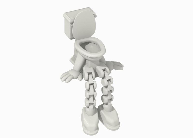 🚽 Toilet Man – Throne Guardian STL for Bathroom Humor Prints