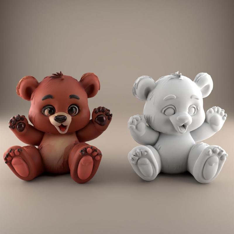 Cute Bear STL File - 3D Model for Decoration Gift 1