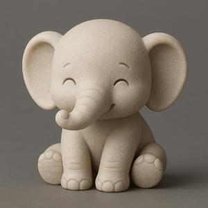 Cute Baby Elephant STL File for 3D Printing