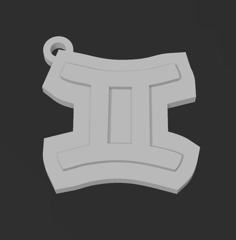 Gemini keychain necklace HD 7