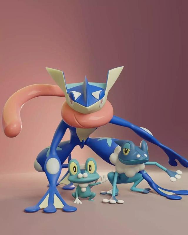 Pokemon - Froakie Frogadier and Greninja