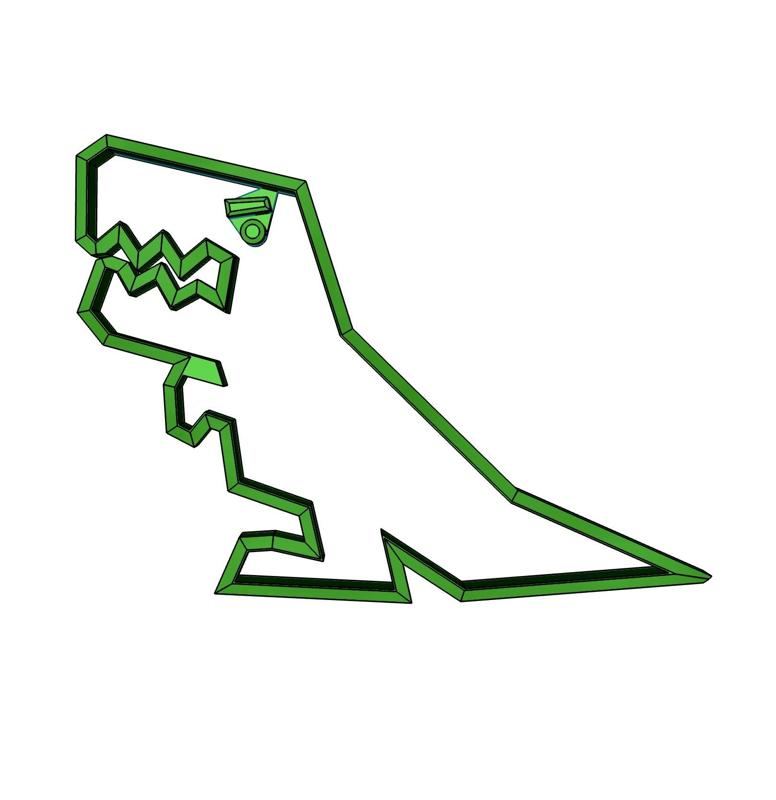 Cookie cutter dinosaur T rex, low poly