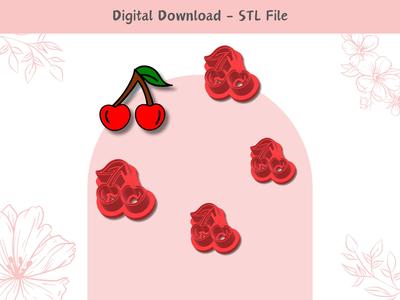 Cherry Clay Cutter for Polymer Clay | Digital STL File | Clay Tools | 4 Sizes Clay Cutters