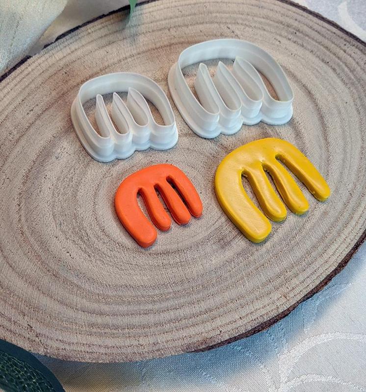 Polymer clay cutters Coral shape 40 mm, 30 mm