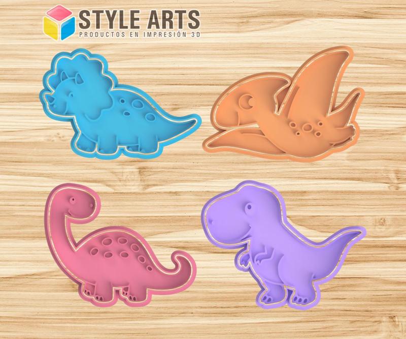 Dinosaurs cookie cutters for fondant clay doughs - Cookies