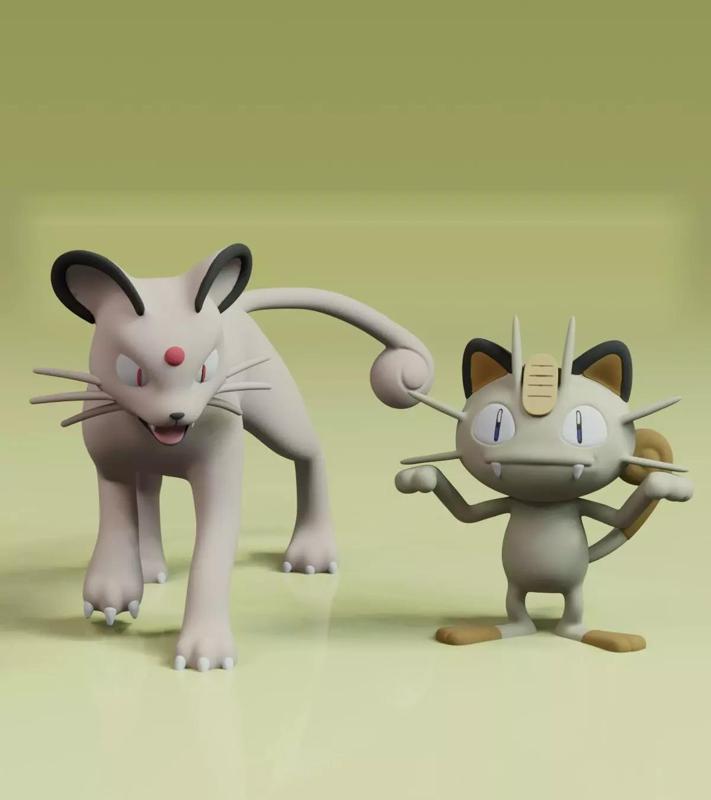 Meowth Persian Pokemon Fanart 2 Poses