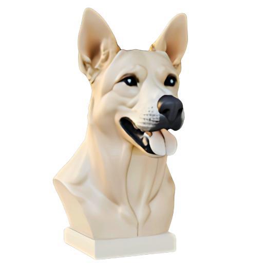 Happy Dog Head Sculpture