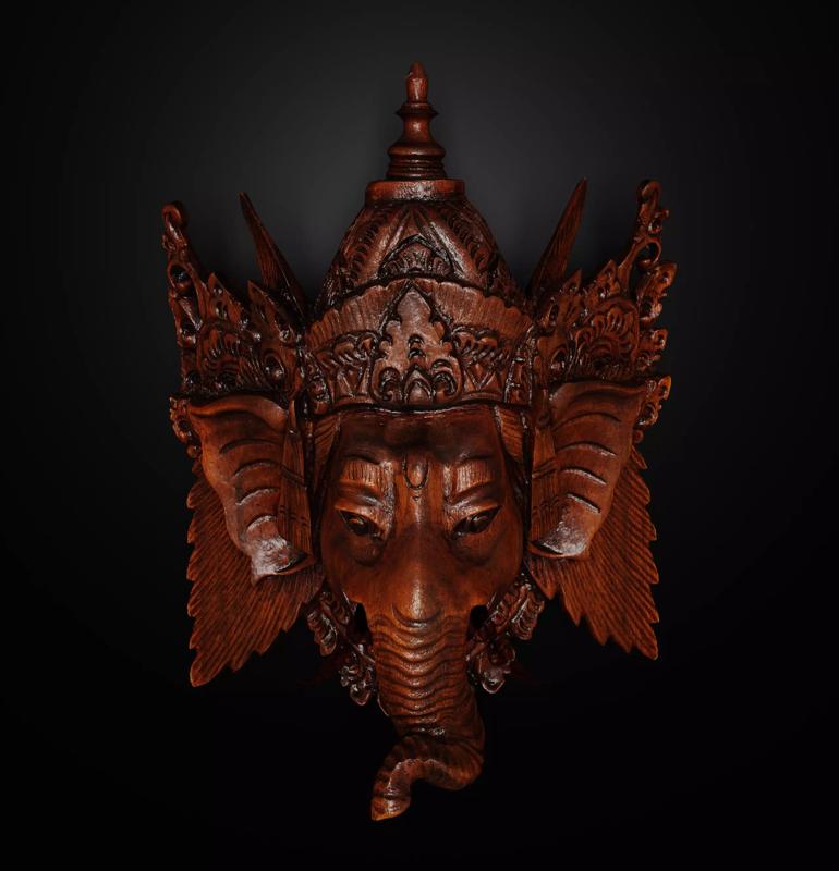 Ganesha Wooden Head
