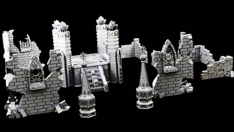 Gothic Temple And City Ruins For Tabletop Games